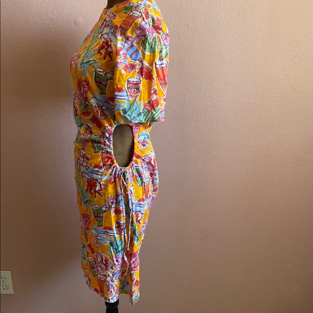 ZARA Vibrant Floral Print Dress - Picture 3 of 9